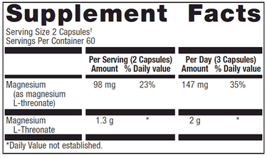 Mag L-Threonate 120 Capsules * Metagenics Supplement - Conners Clinic